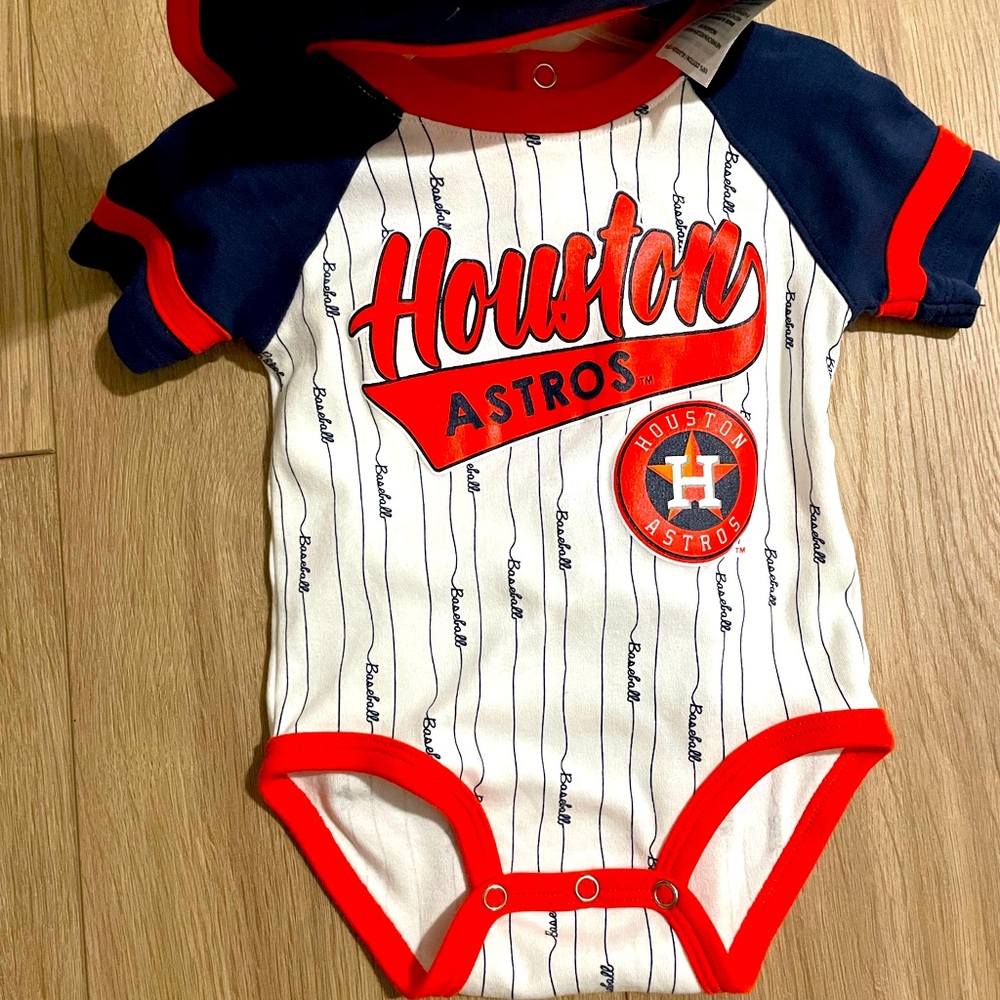 MLB HOUSTON Astros baby 3 piece set onsie 3-6M